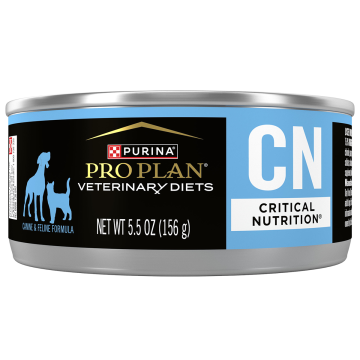 A can of Purina Pro Plan Veterinary Diets CN Critical Nutrition wet dog and cat food.