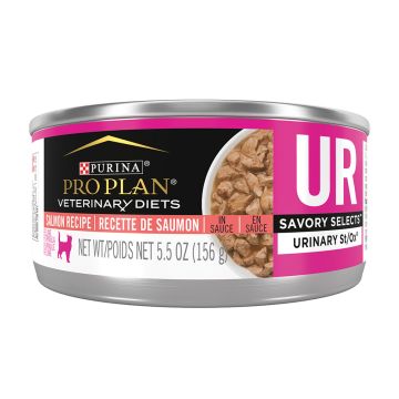 1) Pro Plan Veterinary Diets UR Savory Selects Urinary St/Ox Salmon Recipe Wet Cat Food.
