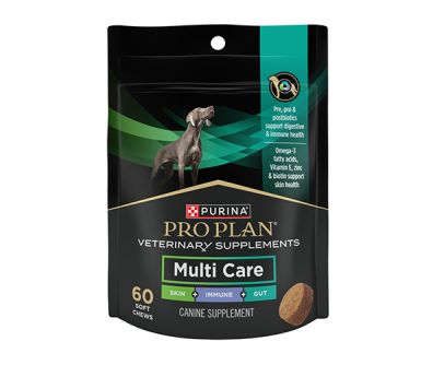 A bag of Pro Plan Veterinary Supplements Multi Care supplement for dogs.