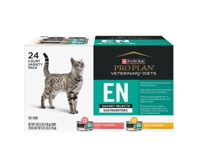 Pro Plan Veterinary Diets EN Gastroenteric Savory Selects Wet Cat Food Variety Pack 24 Count