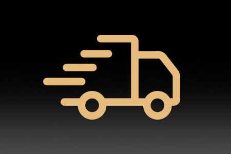 Illustration of a delivery truck moving fast.